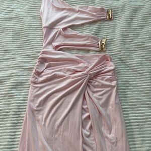 Silhouette Pink Cut Out Ruched Bodycon Dress